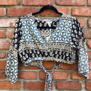 NWT Cropped Cotton Boho Top Cute Backside
